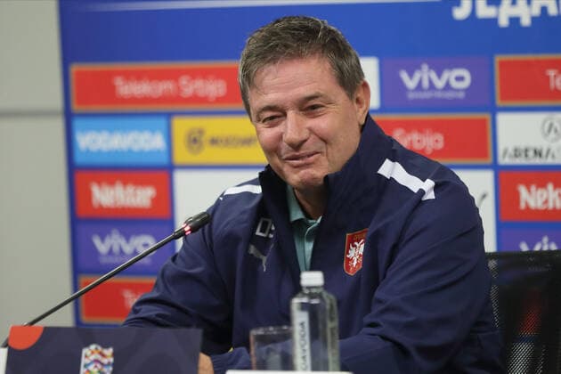 SERBIA press conference, PK, Pressekonferenz DRAGAN STOJKOVIC PIKSI selektor i trener fudbalera reprezentacije Srbije pres konferencija u sportskom centru FSS, Stara Pazova 23.09.2022. godine Foto: Fudbal, Srbija, Pres konferencijaSERBIA FOOTBALL Stara Pazova Sports center Stara Pazova Serbia Copyright: xMarkoxMetlas xMNxPressx