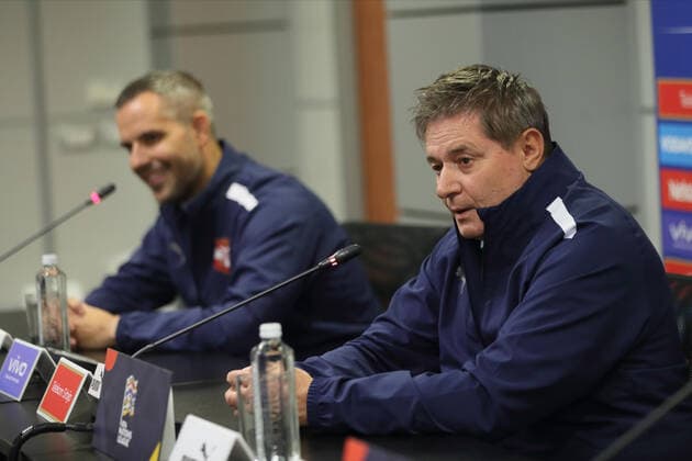 SERBIA press conference, PK, Pressekonferenz DRAGAN STOJKOVIC PIKSI selektor i trener fudbalera reprezentacije Srbije pres konferencija u sportskom centru FSS, Stara Pazova 23.09.2022. godine Foto: Fudbal, Srbija, Pres konferencijaSERBIA FOOTBALL Stara Pazova Sports center Stara Pazova Serbia Copyright: xMarkoxMetlas xMNxPressx