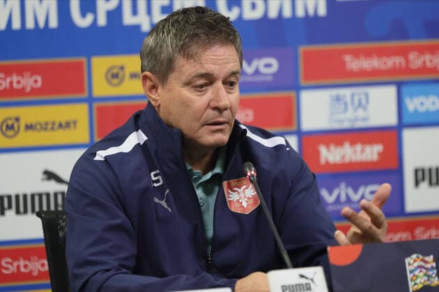 SERBIA press conference, PK, Pressekonferenz DRAGAN STOJKOVIC PIKSI selektor i trener fudbalera reprezentacije Srbije pres konferencija u sportskom centru FSS, Stara Pazova 23.09.2022. godine Foto: Fudbal, Srbija, Pres konferencijaSERBIA FOOTBALL Stara Pazova Sports center Stara Pazova Serbia Copyright: xMarkoxMetlas xMNxPressx