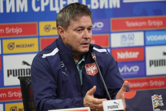 SERBIA press conference, PK, Pressekonferenz DRAGAN STOJKOVIC PIKSI selektor i trener fudbalera reprezentacije Srbije pres konferencija u sportskom centru FSS, Stara Pazova 23.09.2022. godine Foto: Fudbal, Srbija, Pres konferencijaSERBIA FOOTBALL Stara Pazova Sports center Stara Pazova Serbia Copyright: xMarkoxMetlas xMNxPressx