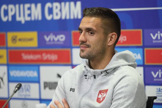 SERBIA press conference, PK, Pressekonferenz DUSAN TADIC fudbaler reprezentacije Srbije pres konferencija u sportskom centru FSS, Stara Pazova 23.09.2022. godine Foto: Fudbal, Srbija, Pres konferencijaSERBIA FOOTBALL Stara Pazova Sports center Stara Pazova Serbia Copyright: xMarkoxMetlas xMNxPressx