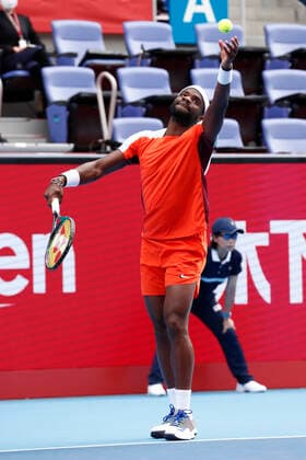 October 8, 2022, Tokyo, Japan: Frances TIAFOE (USA) serves against Soonwoo KWON (KOR) during their Semifinal match at the Rakuten Japan Open Tennis Championships 2022 at Ariake Coliseum. The tournament is held from October 1 to 9. Tokyo Japan - ZUMAm191 20221008_zap_m191_001 Copyright: xRodrigoxReyesxMarinx