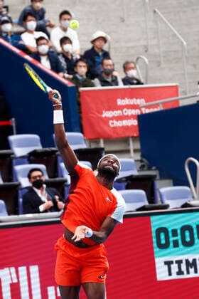 October 8, 2022, Tokyo, Japan: Frances TIAFOE (USA) serves against Soonwoo KWON (KOR) during their Semifinal match at the Rakuten Japan Open Tennis Championships 2022 at Ariake Coliseum. The tournament is held from October 1 to 9. Tokyo Japan - ZUMAm191 20221008_zap_m191_002 Copyright: xRodrigoxReyesxMarinx