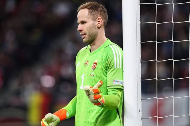 Goalkeeper Peter Gulacsi Hungary Nations League Group C Germany vs Hungary in the Red Bull Arena in Leipzig single image,action,soccer,man,men,Germany,23 09 2022