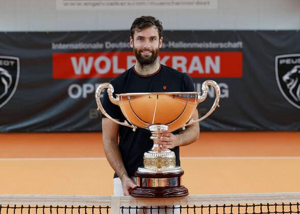 Quentin Halys with cup, trophy, award ceremony, presentation Tennis Wolffkran Open ATP Challenger TC Ismaning Ismaning Bavaria Germany 16 October 2022 Â Copyright: xJuergenxHasenkopfx