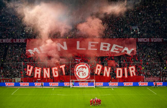 11 11 2022, Düsseldorf choreo of F95 banner My life depends on you Fortuna Düsseldorf 1 FC Kaiserslautern football season 2022 23 Photo Moritz Müller
