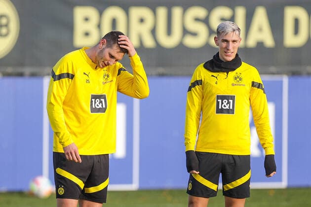 07 12 2022, Football, 2022 2023 season, 1 Bundesliga, Training Borussia Dortmund, v l Niklas Süle Borussia Dortmund , Nico Schlotterbeck Borussia Dortmund , xRHR PHOTO DEx Copyright: DennisxEwert RHR-FOTOx RHR-FOTO DE