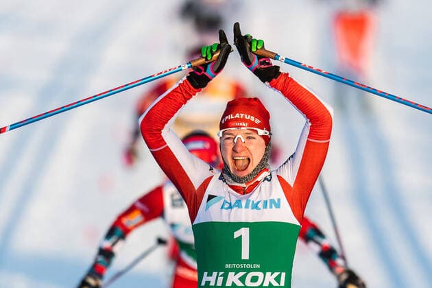 221209 Nadine Fähndrich of Switzerland celebrates after womens classic technique sprint final during the FIS Cross Country World Cup on December 9, 2022 in Beitostolen Photo Vegard Grott BILDBYRAN code VG VG0385 bbeng skidor cross country skiing cross country skiing fis world cup beitostolen beito classic sprint dam jubel,  Copyright: VEGARDxGRoTT BB221209VG074
