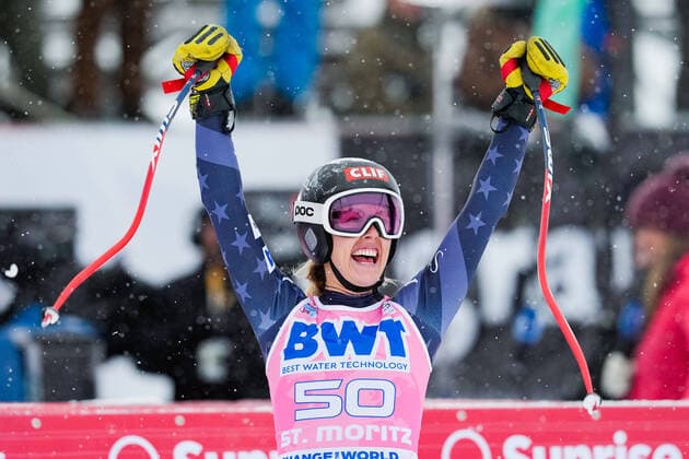 16 12 2022, St Moritz, Corviglia, FIS Ski World Cup St Moritz Women Downhill, 50 Tricia Mangan of USA St Moritz Corviglia Graubunden Switzerland  Copyright: xJustPictures.ch JarixPestelaccix