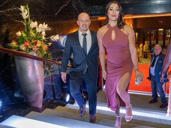 Fabian Hambuechen with wife Viktoria, sportsman of the year, awarding the honor in 2022, 18 12 2022, Eibner press photo Sascha Walther sportsman of the year, awarding the honor in 2022, 18 12 2022 Baden Baden. Copyright: xEibner-Pressefotox EP_EER