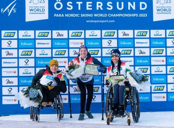 PARA NORDIC SKIING WORLD CHAMPIONSHIPS 2023 OESTERSUND SWEDEN Sunday, January 22, 2023 Cross Country Long Distance Classic 18 km Anja Wicker 31 Stuttgart MTV Stuttgart, Start Class Sitting , Kendall Gretsch, USA, Aline Dos Santos Rocha, BRA Credit Ralf Kuckuck General information Para winter sports are now managed under the umbrella of the FIS For the first time, the World Championships Para Nordic Skiing will take place in Oestersund Sweden under the responsibility of the FIS From 20 to 29 January, 125 athletes from 18 nations will compete in their events