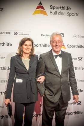 21 01 2023 xesx Frankfurt am Main, Festhalle The 52 Ball des Sports of Deutsche Sporthilfe High jump legend Ulrike Nasse Meyfarth with husband Roland Nasse