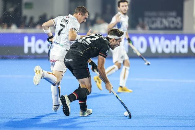 BHUBANESWAR Marco Miltkau of Germany r against John John Dohmen of Belgium during the final of the Hockey World Cup in India ANP WILLEM VERNES netherlands out belgium out Bhubaneswar xVIxxIVx 461756259 originalFilename: 0201124718st.jpg