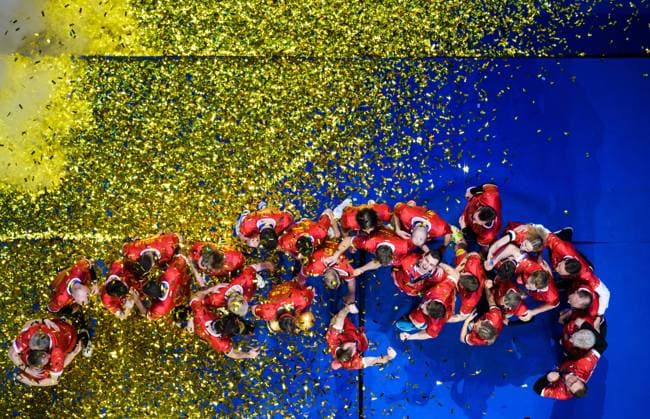 230129 during the 2023 IHF World Mens Handball Championship final between France and Denmark on January 29, 2023 in Stockholm Photo Joel Marklund BILDBYRAN code JM JZ0324 handball handball handball handballs vm vm france denmark denmark 2023 ihf world mens handball championship france bbeng final,  Copyright: JOELxMARKLUND BB230129JM056