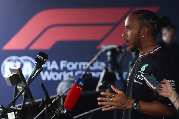 F1 Bahrain Grand Prix Previews Lewis Hamilton of Mercedes during an interview ahead of the Formula 1 Bahrain Grand Prix at Bahrain International Circuit in Sakhir, Bahrain on March 2, 2023. Sakhir Bahrain  Copyright: xJakubxPorzyckix originalFilename:porzycki-f1bahrai230302_np9yk