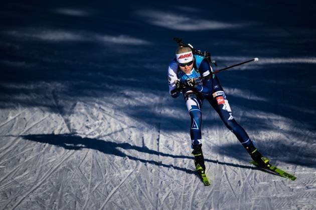 230303 Mari Eder of Finland competes in womens 7.5 km sprint during the IBU World Cup on March 3, 2023 in Nove Mesto na Morave Photo Joel Marklund BILDBYRAN code JM JM0431 bbeng biathlon biathlon biathlon sprint women,  Copyright: JOELxMARKLUND BB230303JM113