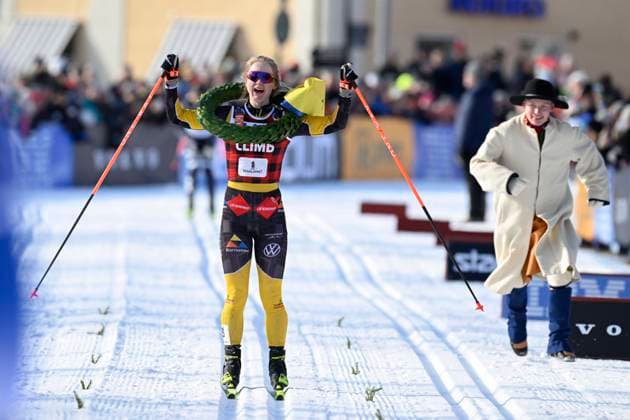 Norway s Emilie Fleten wins the Vasaloppet women s class Here at the finish line in Mora The Vasaloppet traditionally starts in Berga village on Sunday This is the 99th time the race has been cancelled The skiers cover the 90 km from Berga village to Mora and the race is part of Ski Classics Mora Sverige x9110x,  Copyright: xUlfxPalm TTx SKI RACE VASALOPPET SWEDEN