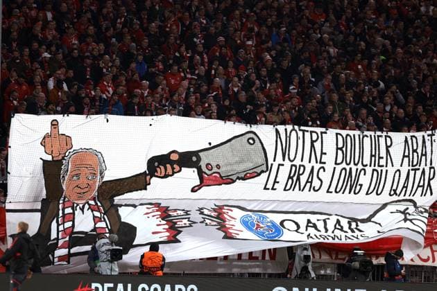 Munich, Germany, 8th March 2023. FC Bayern Munich fans display a banner prior to kick off in the UEFA Champions League match at Allianz Arena, Munich. Picture credit should read: Jonathan Moscrop Sportimage EDITORIAL USE ONLY. No use with unauthorised audio, video, data, fixture lists, club league logos or live services. Online in-match use limited to 120 images, no video emulation. No use in betting, games or single club league player publications. SPI-2286-0061