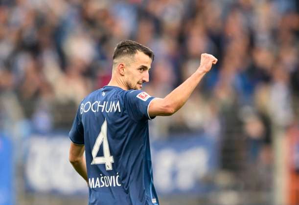 Cheers Erhan MASOVIC BO after his goal to 1 0, Football 1 Bundesliga, 25 Matchday, VfL Bochum BO RB Leipzig L , on 18 03 2023 in Bochum Germany DFL regulations prohibit any use of photographs as image sequences and or quasi video Â