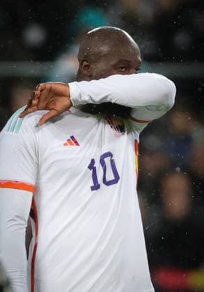 Belgium s Romelu Lukaku gestures during a friendly game between the German national soccer team and Belgian national soccer team Red Devils, in Koln, Germany, Tuesday 28 March 2023. VIRGINIExLEFOUR  x63811980x