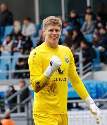 CFC vs SV Lichtenberg 47 08 04 2023, Chemnitz, Stadion an der Gellertstrasse, Sport, Football,Regionalliga Nordost 2022 2023, 27 Matchday, CFC CFC vs SV Lichtenberg 47 CFC Goalkeeper Jakub Jakubov Chemnitz Saxony FRG