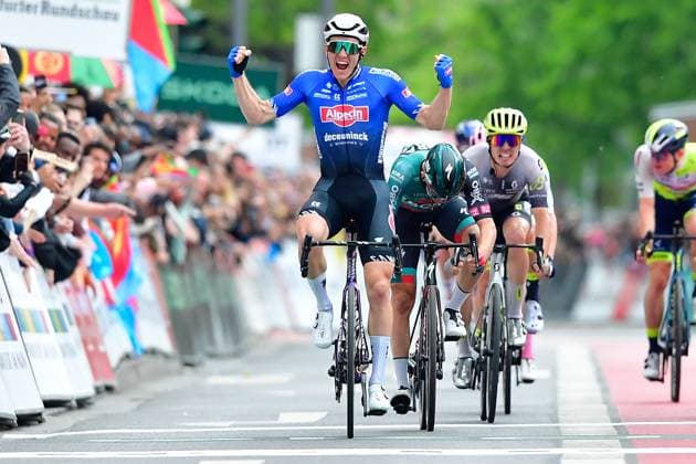 KRAGH ANDERSEN Soren Eschborn Frankfurt 2023 KRAGH ANDERSEN Soren Team Alpecin Deceuninck wins the 60 edition of Eschborn Frankfurt 2023 ahead of KONRAD Patrick BORA hansgrohe and FEDELI Alessandro Q36 5 Pro Cycling Team 1 May 2023