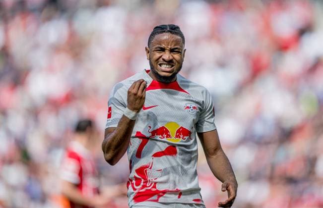 Leipzigs Christopher Nkunku Football 1 Bundesliga, 31 Matchday SC Freiburg RB Leipzig 0 1 6 May 2023 Freiburg, Europa Park Stadium SC Freiburg RB Leipzig 0 1