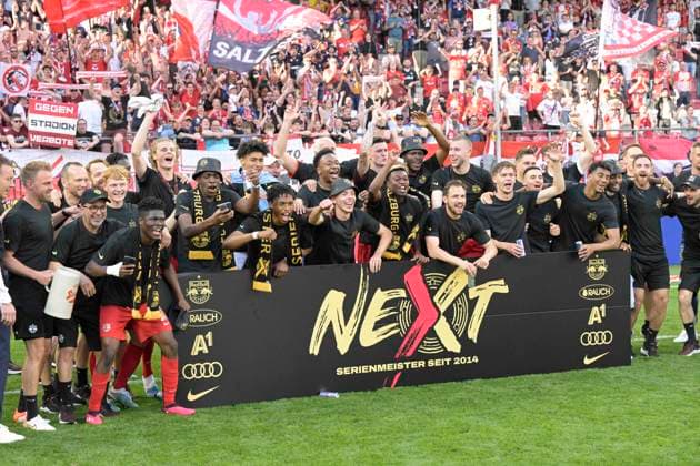 Salzburg, Austria 21 May 2023 Admiral Bundesliga 2022 2023 Sp 30 RB Salzburg vs SK Puntigamer Sturm Graz In the picture early champion FC Red Bull Salzburg Red Bull Arena Copyright: xFotostandx xWassmuthx