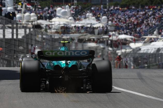 14 Fernando Alonso (ESP, Aston Martin Aramco Cognizant F1 Team), F1 Grand Prix of Monaco at Circuit de Monaco on May 26, 2023 in Monte-Carlo, Monaco. (Photo by HOCH ZWEI Italy Photo Press) (Verwendung nur in Deutschland - GERMANY ONLY) *** 14 Fernando Alonso ESP, Aston Martin Aramco Cognizant F1 Team , F1 Grand Prix of Monaco at Circuit de Monaco on May 26, 2023 in Monte Carlo, Monaco Photo by HOCH ZWEI Italy Photo Press Use only in Germany GERMANY ONLY