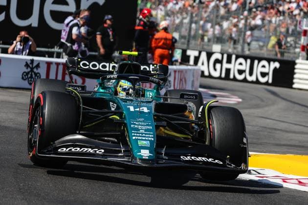 14 Fernando Alonso (ESP, Aston Martin Aramco Cognizant F1 Team), F1 Grand Prix of Monaco at Circuit de Monaco on May 27, 2023 in Monte-Carlo, Monaco. (Photo by HOCH ZWEI Italy Photo Press) (Verwendung nur in Deutschland - GERMANY ONLY) *** 14 Fernando Alonso ESP, Aston Martin Aramco Cognizant F1 Team , F1 Grand Prix of Monaco at Circuit de Monaco on May 27, 2023 in Monte Carlo, Monaco Photo by HOCH ZWEI Italy Photo Press Use only in Germany GERMANY ONLY