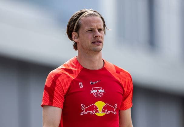 Leipzig goalkeeper goalkeeper Oerjan Nyland football 1 Bundesliga, training, RB Leipzig 01 June 2023 Leipzig, training ground at Cottaweg RB Leipzig training
