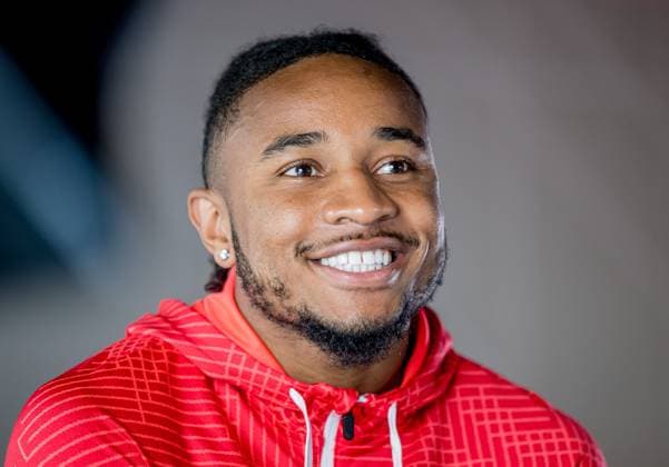 Leipzigs Christopher Nkunku at photo shoot walk and interview with Christopher Nkunku 25 May 2023 Leipzig, Red Bull Arena walk and interview with Christopher Nkunku