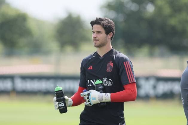 Belgium s goalkeeper Senne Lammens pictured during a training session of the U21, U 21 youth team of the Belgian national soccer team Red Devils, Friday 09 June 2023 in Tubize. The Belgian U21 team is preparing for the 2023 European championships in Georgia and Romania from June 21st to July 8th. BRUNOxFAHY x68621137x
