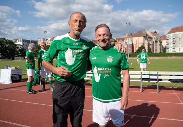 Football, 2022 2023 season, FC Bundestag FC diabetology, f l coach Christoph Daum, Thomas Icke Häßler, 13 06 2023, Copyright: xMatthiasxKochx