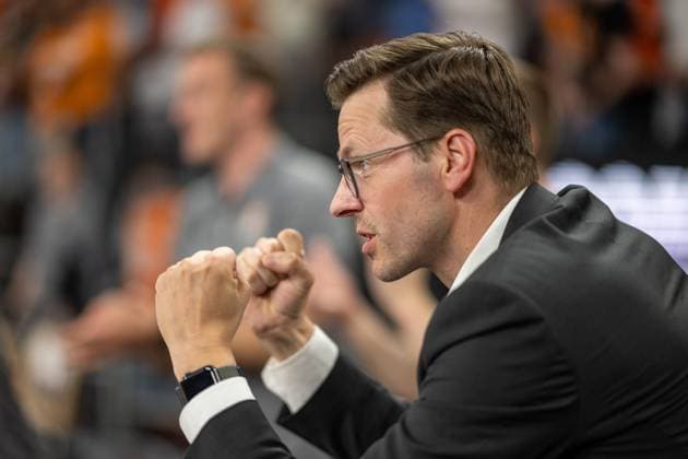 Thorsten Leibenath, positive emotions, GER, Ratiopharm Ulm vs Telekom Baskets Bonn, basketball, Bundesliga, playoffs, finals, game 4, best of 5, season 2022 2023, 16 06 2023, GER, Ratiopharm Ulm vs Telekom Baskets Bonn, basketball, Bundesliga, playoffs, finals, game 4, best of 5, season 2022 2023, 16 06 2023 Ulm Copyright: xEibner-Pressefoto SaschaxWaltherx EP_EER