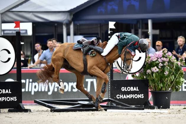STOCKHOLM 20230617 Shane Breen, Ireland, on the horse Haya during the team competition jumping against the clock in the Longines Global Champions Tour in Stockholm on Saturday STOCKHOLM SWEDEN x12150x  Copyright: xCaisaxRasmussenx xTTx GLOBAL CHAMPIONS TOUR OF STOCKHOLM