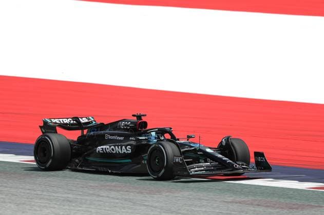 63 RUSSELL George (gbr), Mercedes AMG F1 Team W14, action during the 2023 Formula 1 Rolex Grosser Preis von Osterreich, 2023 Austrian Grand Prix, 9th round of the 2023 Formula One World Championship, WM, Weltmeisterschaft from June 30 to July 2, 2023 on the Red Bull Ring, in Spielberg, Austria  Copyright: xFlorentxGooden DPPI IPAxSportx x xIPAxSportx 0 IPA_IPA38968695