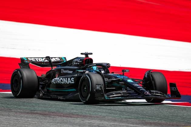 63 RUSSELL George (gbr), Mercedes AMG F1 Team W14, action during the 2023 Formula 1 Rolex Grosser Preis von Osterreich, 2023 Austrian Grand Prix, 9th round of the 2023 Formula One World Championship, WM, Weltmeisterschaft from June 30 to July 2, 2023 on the Red Bull Ring, in Spielberg, Austria  Copyright: xFlorentxGooden DPPI IPAxSportx x xIPAxSportx 0 IPA_IPA38976226