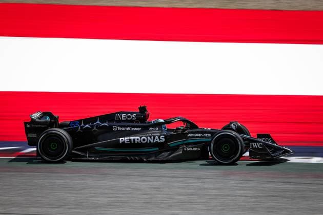 63 RUSSELL George (gbr), Mercedes AMG F1 Team W14, action during the 2023 Formula 1 Rolex Grosser Preis von Osterreich, 2023 Austrian Grand Prix, 9th round of the 2023 Formula One World Championship, WM, Weltmeisterschaft from June 30 to July 2, 2023 on the Red Bull Ring, in Spielberg, Austria  Copyright: xFlorentxGooden DPPI IPAxSportx x xIPAxSportx 0 IPA_IPA38976298