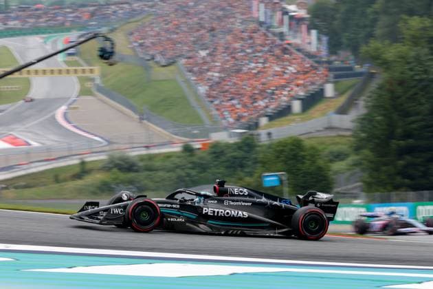 63 RUSSELL George (gbr), Mercedes AMG F1 Team W14, action during the 2023 Formula 1 Rolex Grosser Preis von Osterreich, 2023 Austrian Grand Prix, 9th round of the 2023 Formula One World Championship, WM, Weltmeisterschaft from June 30 to July 2, 2023 on the Red Bull Ring, in Spielberg, Austria  Copyright: xDppi DPPI IPAxSportx xipa-agencyx xIPAxSportx 0 IPA_IPA38992211