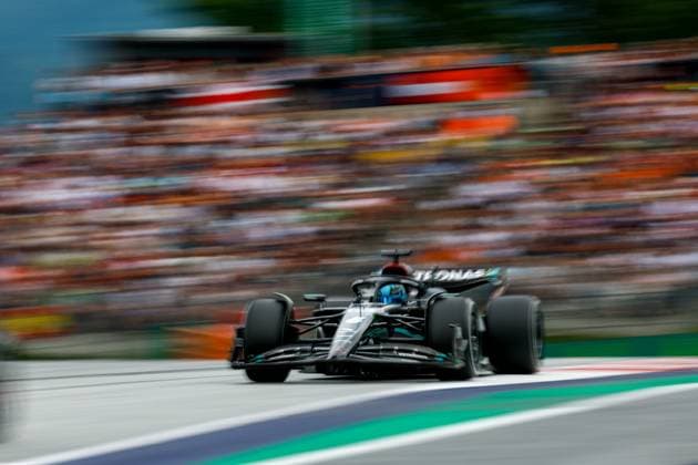 63 RUSSELL George (gbr), Mercedes AMG F1 Team W14, action during the 2023 Formula 1 Rolex Grosser Preis von Osterreich, 2023 Austrian Grand Prix, 9th round of the 2023 Formula One World Championship, WM, Weltmeisterschaft from June 30 to July 2, 2023 on the Red Bull Ring, in Spielberg, Austria  Copyright: xDppi DPPI IPAxSportx xipa-agencyx xIPAxSportx 0 IPA_IPA39004997