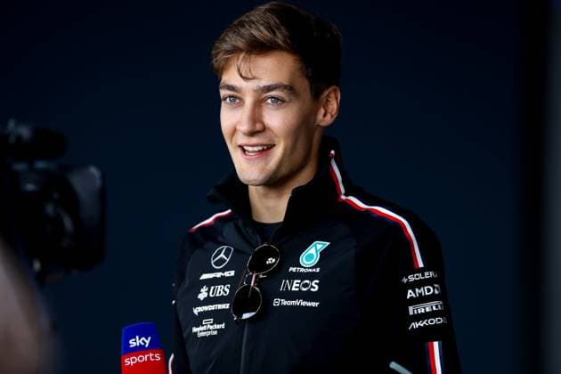 RUSSELL George (gbr), Mercedes AMG F1 Team W14, portrait during the 2023 Formula 1 Aramco British Grand Prix, 10th round of the 2023 Formula One World Championship, WM, Weltmeisterschaft from July 7 to 9, 2023 on the Silverstone Circuit, in Silverstone, United Kingdom Copyright: xDppi DPPI IPAxSportx xipa-agencyx xIPAxSportx 0 IPA_IPA39085609