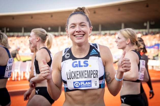 German Athletics Championships Kassel, 08 07 2023 Gina Lueckenkemper SCC Berlin wins the 100m as expected and is German Champion German Athletics Championships on 08 07 2023 at Auestadion, Kassel Hesse Copyright: xBEAUTIFULxSPORTS AxelxKohringx