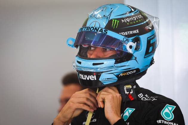 RUSSELL George (gbr), Mercedes AMG F1 Team W14, portrait during the 2023 Formula 1 Aramco British Grand Prix, 10th round of the 2023 Formula One World Championship, WM, Weltmeisterschaft from July 7 to 9, 2023 on the Silverstone Circuit, in Silverstone, United Kingdom Copyright: xAntoninxVincent DPPI IPAxSportx x xIPAxSportx 0 IPA_IPA39122329