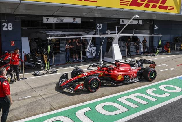 16 LECLERC Charles (mco), Scuderia Ferrari SF-23, action APEX APXGP fictional team for the F1 movie by Apple Studios Bruckheimer Films, illustration during the 2023 Formula 1 Aramco British Grand Prix, 10th round of the 2023 Formula One World Championship, WM, Weltmeisterschaft from July 7 to 9, 2023 on the Silverstone Circuit, in Silverstone, United Kingdom Copyright: xXavixBonilla DPPI IPAxSportx xipx xIPAxSportx 0 IPA_IPA39122474