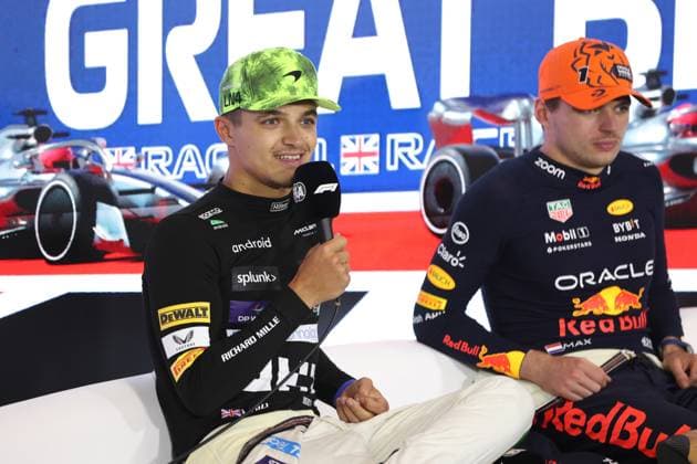 NORRIS Lando (gbr), McLaren F1 Team MCL60, portrait press conference, PK, Pressekonferenz during the 2023 Formula 1 Aramco British Grand Prix, 10th round of the 2023 Formula One World Championship, WM, Weltmeisterschaft from July 7 to 9, 2023 on the Silverstone Circuit, in Silverstone, United Kingdom Copyright: xAntoninxVincent DPPI IPAxSportx x xIPAxSportx 0 IPA_IPA39138886