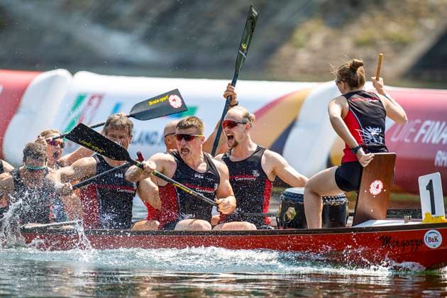 09 07 2023, The Finals 2023, Canoe, German Championships Dragon Boat Mixed, Neckardrachen Union Böckingen Heilbronn Duisburg, Inner Harbour NRW Germany 20230709122918-2 Kopie