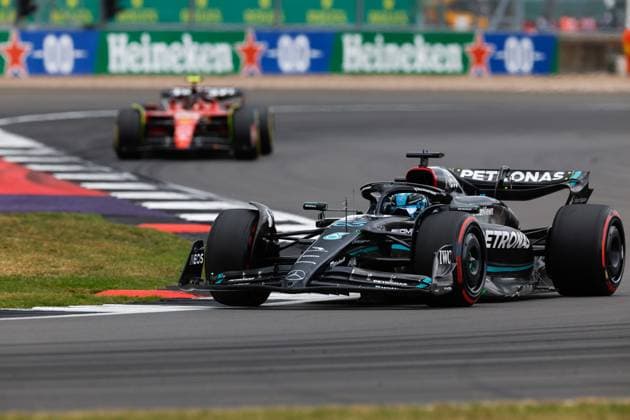 63 RUSSELL George (gbr), Mercedes AMG F1 Team W14, action during the 2023 Formula 1 Aramco British Grand Prix, 10th round of the 2023 Formula One World Championship, WM, Weltmeisterschaft from July 7 to 9, 2023 on the Silverstone Circuit, in Silverstone, United Kingdom  Copyright: xDppi DPPI IPAxSportx xipa-agencyx xIPAxSportx 0 IPA_IPA39140652