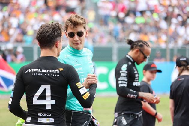 RUSSELL George (gbr), Mercedes AMG F1 Team W14, portrait starting grid, grille de depart, during the 2023 Formula 1 Aramco British Grand Prix, 10th round of the 2023 Formula One World Championship, WM, Weltmeisterschaft from July 7 to 9, 2023 on the Silverstone Circuit, in Silverstone, United Kingdom Copyright: xAntoninxVincent DPPI IPAxSportx x xIPAxSportx 0 IPA_IPA39142035