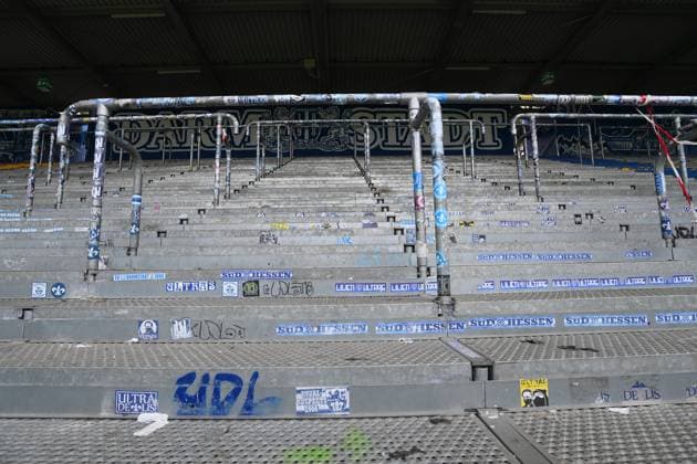 Overview of the stadium at the Böllenfalltor of SV Darmstadt 98 photographed at the soccer test match match Darmstadt 98 against Norwich City on 12 7 2023 in Darmstadt DFL DFB REGULATIONS PROHIBIT ANY USE OF PHOTOGRAPHS as IMAGE SEQUENCES and or QUASI VIDEO